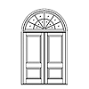 2-panel double door with 1/2 round transom
Unit Dimension 80" x 138"
Door Dimension 39" x 95"
Panels - raised
Glazing - Leaded IG